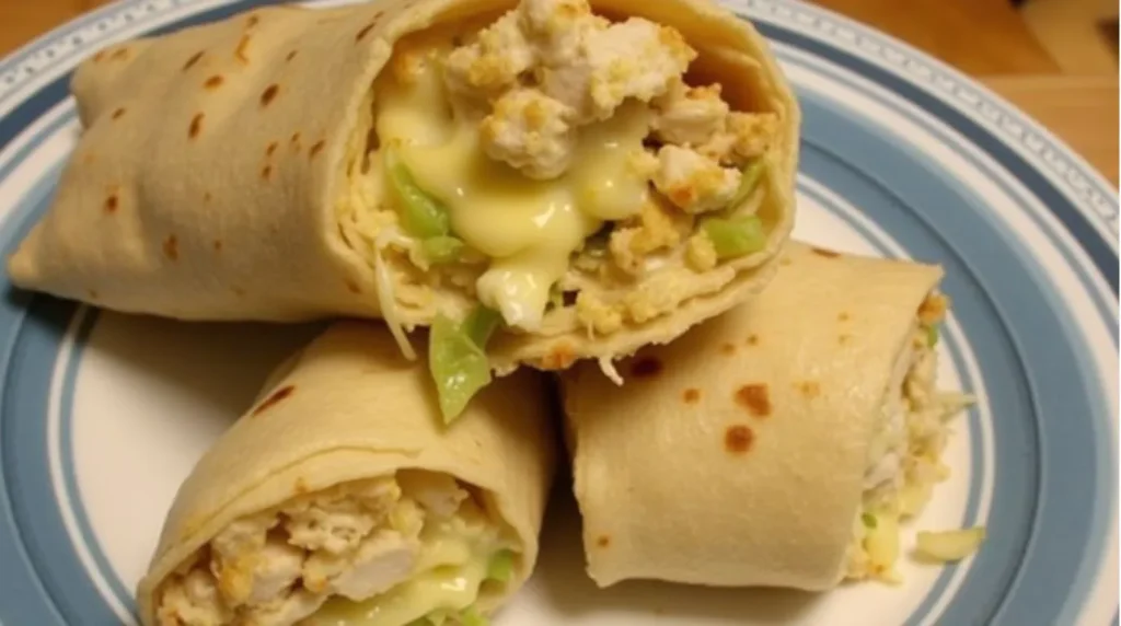 Cheesy Garlic Chicken Wraps