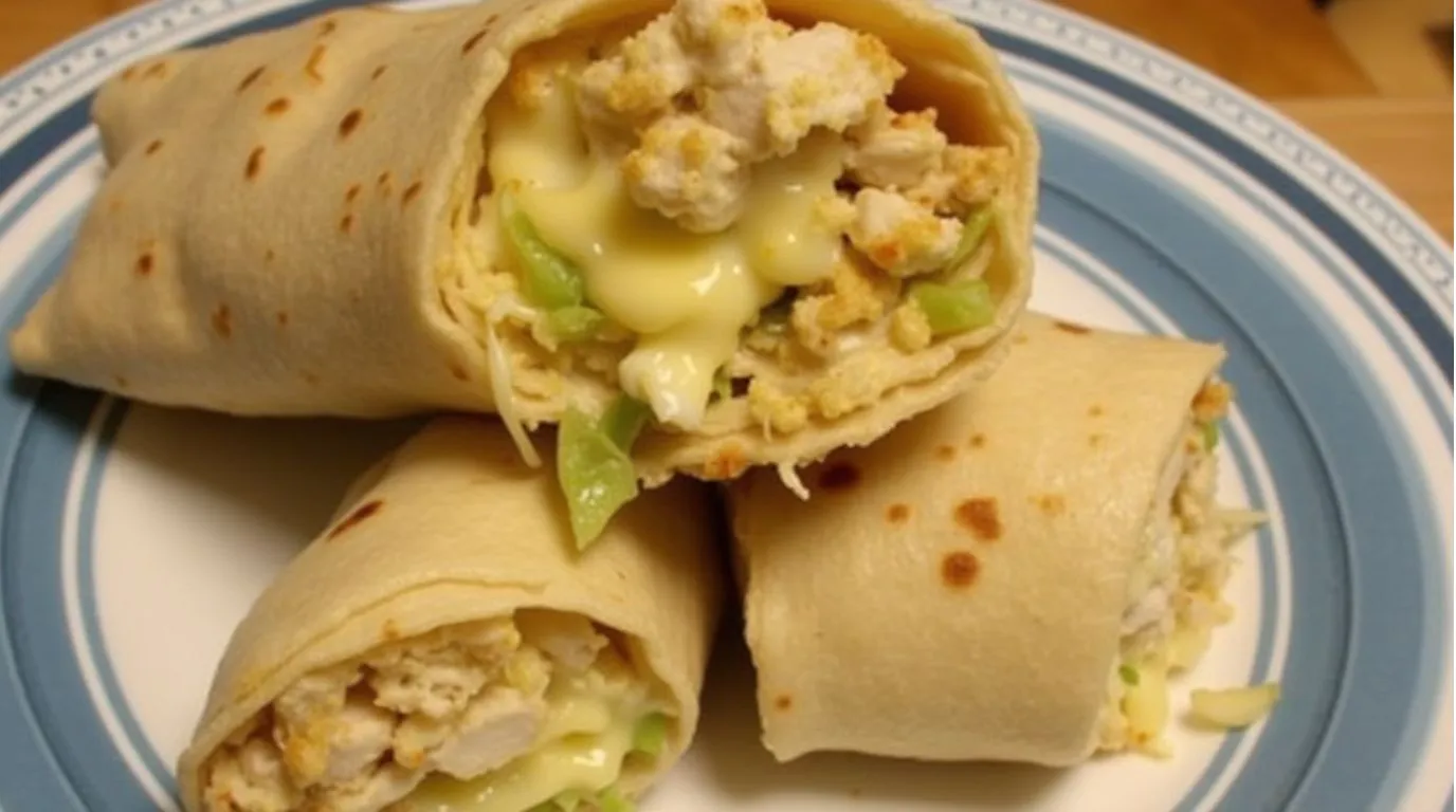 Cheesy Garlic Chicken Wraps