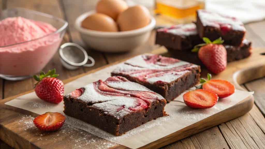 strawberry brownies