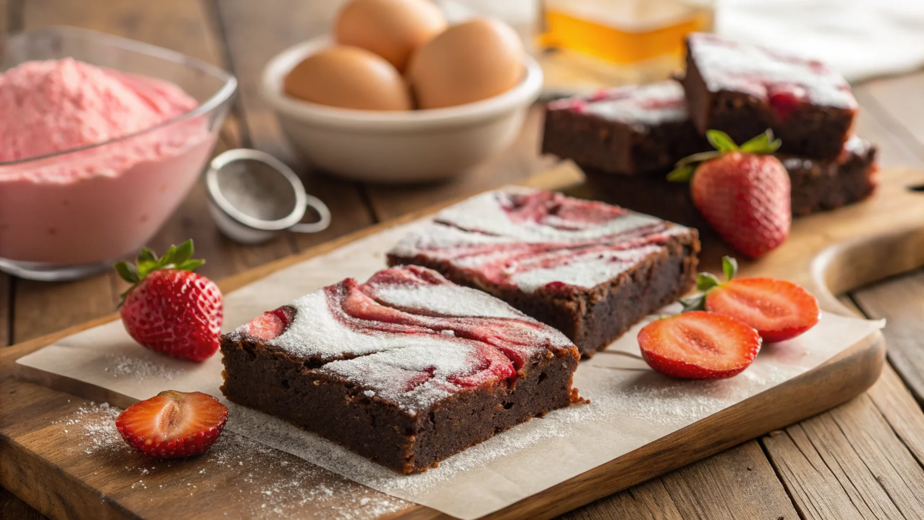 strawberry brownies