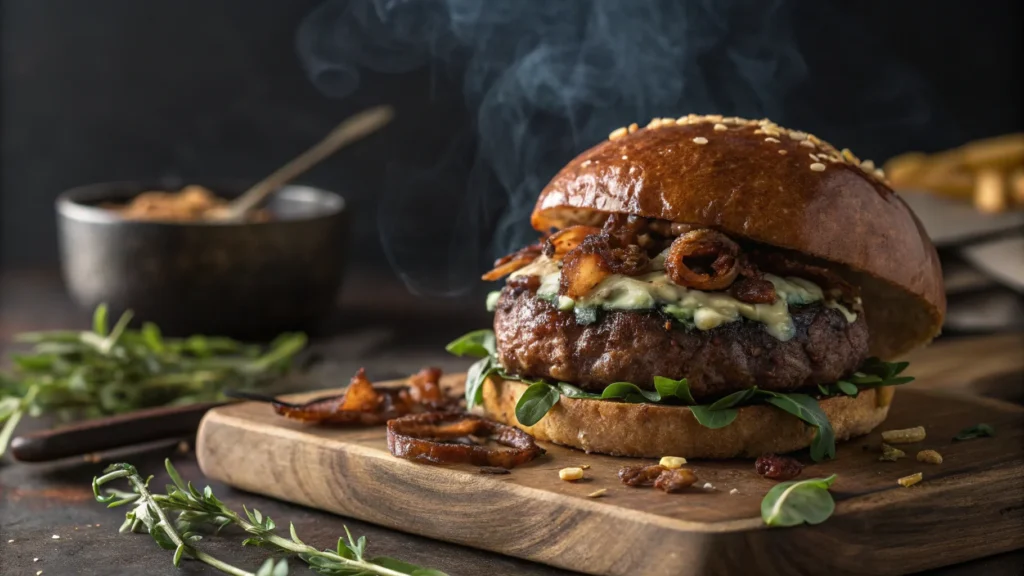 black and blue burger